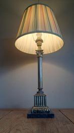 Staande lamp - Marmer/ Messing/ Stof., Antiek en Kunst