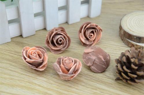 Foamroos, foamrozen gemeleerd los 35mm +/-50 stuks. bruin, Maison & Meubles, Accessoires pour la Maison | Plantes & Fleurs artificielles