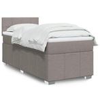 vidaXL Boxspring met matras stof taupe 80x200 cm, Verzenden, Nieuw