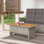 vidaXL Tuintafel 100x50x43/63 cm acaciahout en poly rattan, Jardin & Terrasse, Tables de jardin, Verzenden