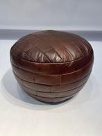 Poef - Leder - poef van patchworkleer