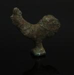 Oud-Romeins Brons Beeldje van een haan  (Zonder, Antiek en Kunst