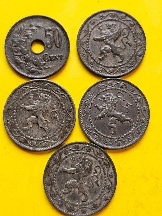 België. Lotje centimes 1915 t.e.m .1918 (Zonder, Postzegels en Munten, Munten | Nederland