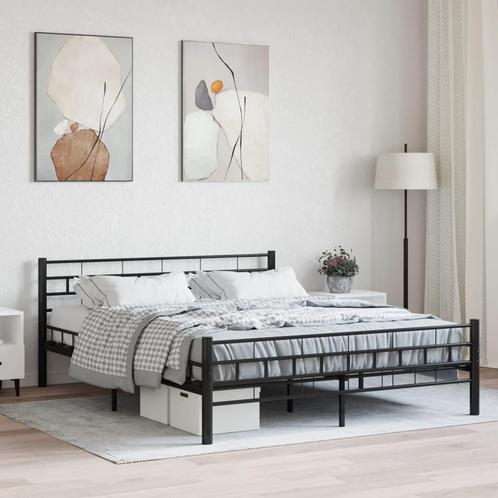 vidaXL Bedframe staal zwart 160x200 cm, Huis en Inrichting, Slaapkamer | Bedden, Nieuw, Verzenden