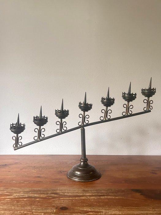 Kandelaar - Koper - 7 armige Kerkkandelaar, Antiek en Kunst, Antiek | Boeken en Manuscripten