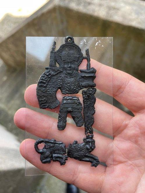 Médiéval Plomb Insigne de pèlerin - 8 cm, Antiek en Kunst, Antiek | Overige Antiek