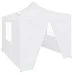 vidaXL Partytent met 4 zijwanden inklapbaar 3x3 m staal wit, Tuin en Terras, Verzenden, Nieuw