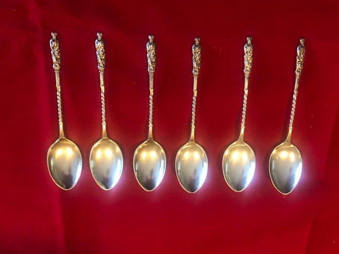 Joseph Gloster - Joseph Gloster - Theelepel (6) - Apostel -, Antiek en Kunst, Antiek | Zilver en Goud