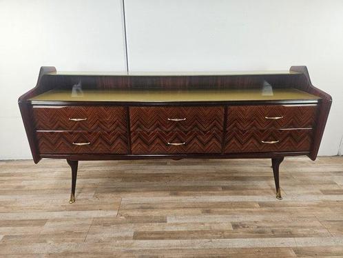 Ladekast - Dressoir van mahoniehouten vries met dubbele ruit, Antiek en Kunst, Kunst | Designobjecten