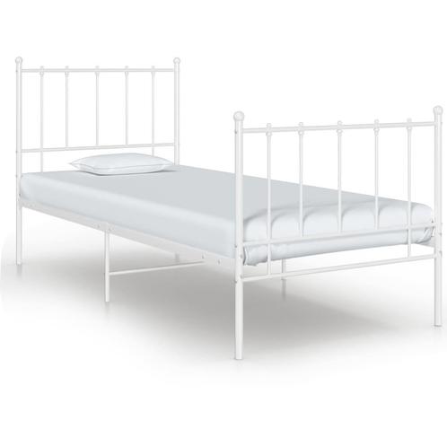 vidaXL Bedframe metaal wit 100x200 cm, Huis en Inrichting, Slaapkamer | Bedden, Nieuw, Verzenden