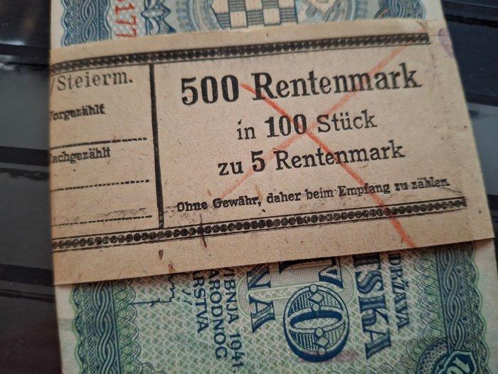 Kroatië. - 50 x 100 Kuna 1941 - Pick 2 (Zonder minimumprijs), Postzegels en Munten, Bankbiljetten | Europa | Niet-Eurobiljetten