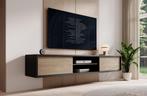 Meubella TV-Meubel Fortunato antraciet eiken 180 cm, Huis en Inrichting, Overige materialen, Verzenden, 150 tot 200 cm, Nieuw