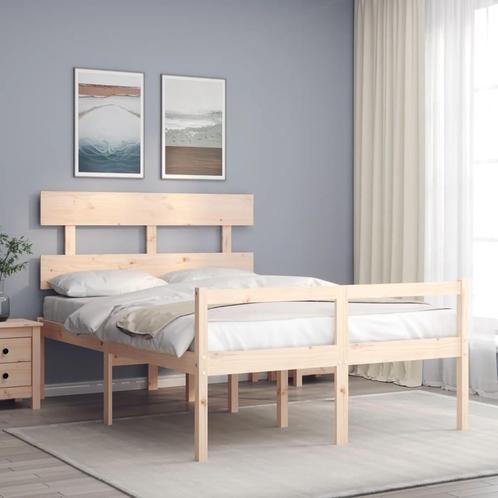 vidaXL Seniorenbed met hoofdbord massief hout 140x200 cm, Huis en Inrichting, Slaapkamer | Bedden, Nieuw, Verzenden