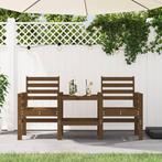 vidaXL Banc de jardin avec table 2 places brun miel bois, Jardin & Terrasse, Verzenden, Neuf