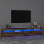 vidaXL Tv-meubel met LED-verlichting 240x35x40 cm gerookt, Huis en Inrichting, Kasten |Televisiemeubels, Verzenden, Nieuw