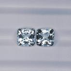 Zonder minimumprijs - 2 pcs Blauw Aquamarijn - 6.17 ct -, Handtassen en Accessoires, Edelstenen, Nieuw