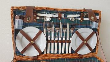 Picknickmand - Rattan, rvs - Luxe picknickmand, Antiquités & Art