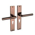 Lusso geveerd op schild cilindergat 55mm PVD glanzend bro..., Ophalen of Verzenden, Klink of Kruk