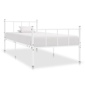vidaXL Bedframe metaal wit 90x200 cm, Huis en Inrichting, Verzenden, Nieuw