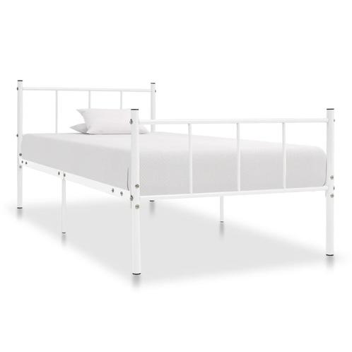 vidaXL Bedframe metaal wit 90x200 cm, Huis en Inrichting, Slaapkamer | Bedden, Nieuw, Verzenden