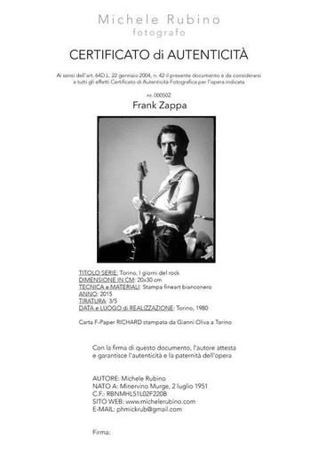 Michele Rubino Frank Zappa - 28 giugno 1980 Frank Zappa,