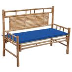vidaXL Tuinbank met kussen 120 cm bamboe, Tuin en Terras, Verzenden, Nieuw