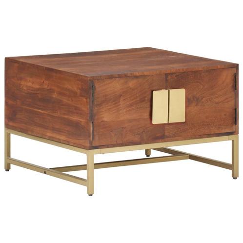 vidaXL Salontafel 67x67x45 cm massief mangohout honingbruin, Huis en Inrichting, Tafels | Salontafels, Nieuw, Verzenden