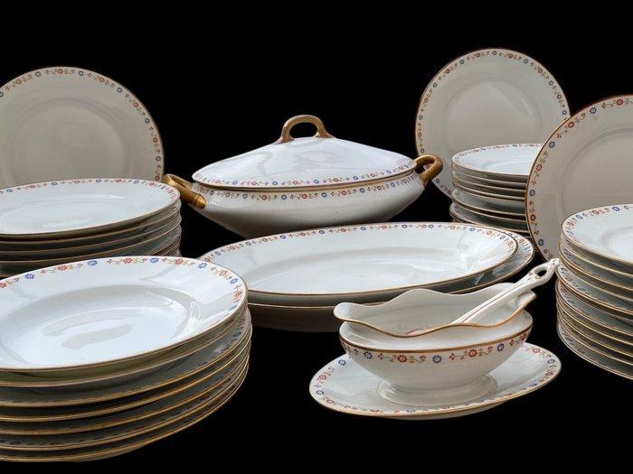 Richard Ginori - Tafelservies voor 12 (55) - Goud - floraal, Antiek en Kunst, Antiek | Meubels | Tafels