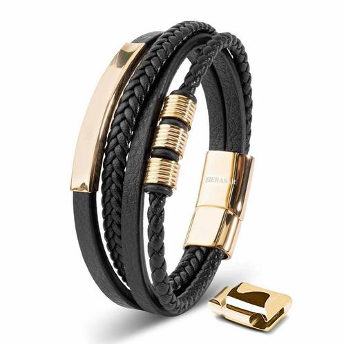 Leren armband  Brave  - goud, Bijoux, Sacs & Beauté, Bracelets