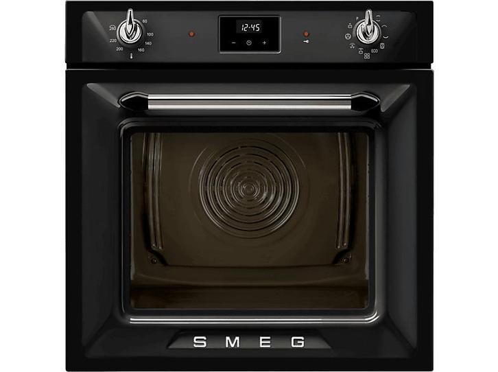 SMEG -  Inbouwoven  - Zwart, Elektronische apparatuur, Ovens, Inbouw, Hete lucht, Nieuw, Oven met grill, 60 cm of meer, 60 cm of meer