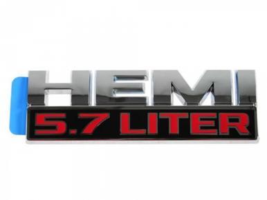 Logo HEMI 5.7 Liter chroom/zwart, Auto-onderdelen, Overige Auto-onderdelen, Nieuw, Dodge, Ophalen of Verzenden