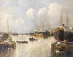 H. Noordam (XX) - Havengezicht, Antiek en Kunst, Kunst | Schilderijen | Klassiek