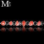 Zilveren armband met rode koraal en zwarte toermalijn -