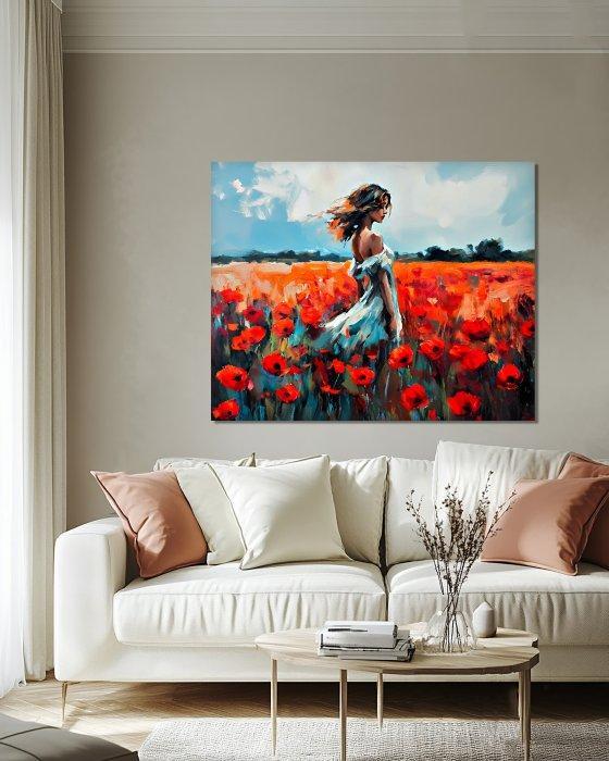 Michael Mey - Poppy Fields - XL, Antiek en Kunst, Kunst | Schilderijen | Modern