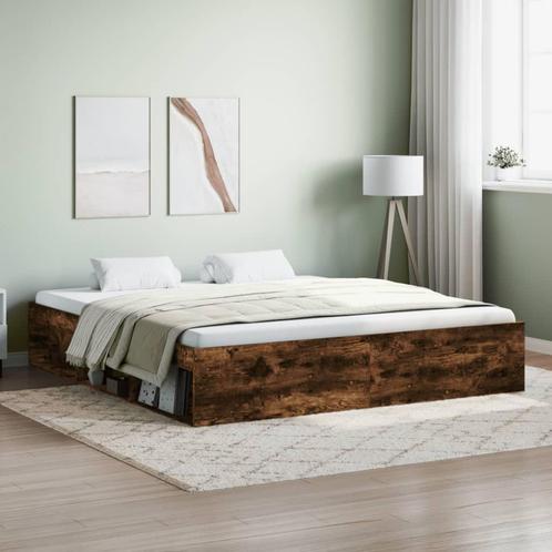 vidaXL Bedframe gerookt eikenkleurig 180x200 cm Super King, Huis en Inrichting, Slaapkamer | Bedden, Nieuw, Verzenden