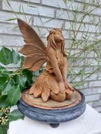 Beeld, metal statue of as dreaming fairy - 26.5 cm -