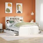 vidaXL Bed met boekenkast zonder matras grenenhout wit, Huis en Inrichting, Slaapkamer | Bedden, Verzenden, Nieuw