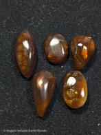 25,40 ct - Zeldzame en echte Mexicaanse vuuragaat cabochons