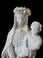 Beeldje - Maria met kindje Jezus - 30 cm - Biscuit porselein, Antiek en Kunst