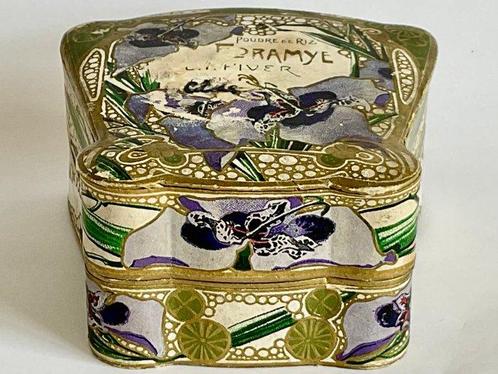 Art Nouveau poederdoosje __ FLORAMY , Poudre de Riz , L.T., Antiek en Kunst, Kunst | Designobjecten