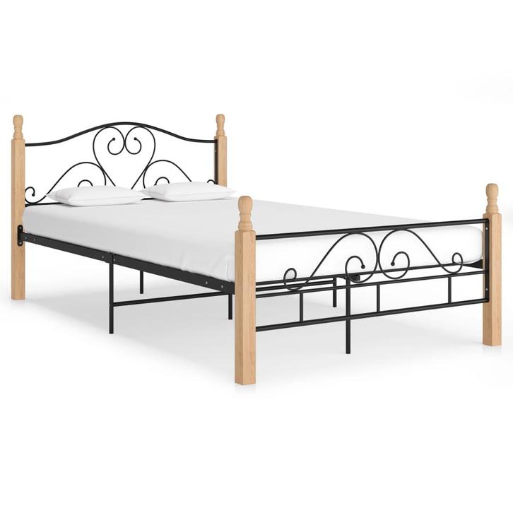 vidaXL Bedframe metaal zwart 120x200 cm, Huis en Inrichting, Slaapkamer | Bedden, Nieuw, Verzenden