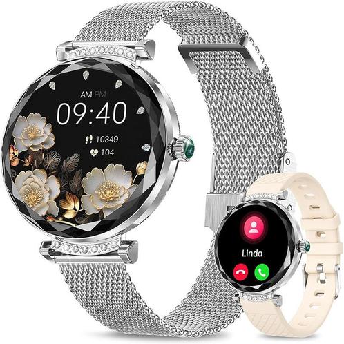 Fitonyo - smartwatch voor dames - zilverkleurig - hartslag, Handtassen en Accessoires, Smartwatches, Verzenden