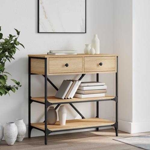 vidaXL Wandtafel 75x34,5x75 cm bewerkt hout sonoma, Huis en Inrichting, Tafels | Bijzettafels, Nieuw, Verzenden