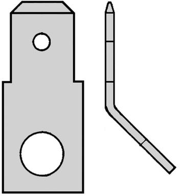 Connecteur À Onglet M5 6.3x0.8mm Montage À 45 Degrés -, Verzenden