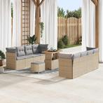 vidaXL Tuinbank Set met kussen met opslag 11 pcs beige en, Tuin en Terras, Verzenden, Nieuw