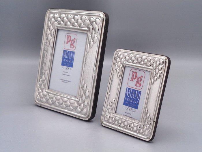 PG-Miani Argenteria - Fotolijst (2) - .925 zilver - Nuvole, Antiek en Kunst, Antiek | Zilver en Goud