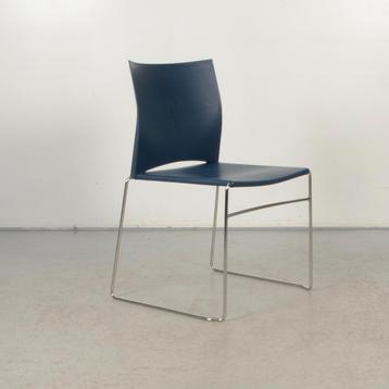 Kantinestoel Frontseat - Blauw - Buisframe, Huis en Inrichting, Stoelen, Ophalen of Verzenden, Gebruikt