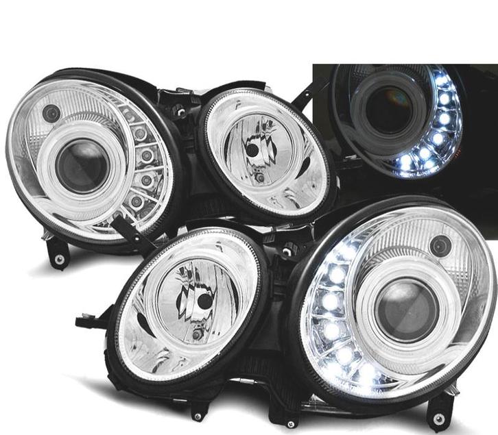 Phares Pour Mercedes W211 02-06 Led Chromé, Auto-onderdelen, Verlichting, Verzenden