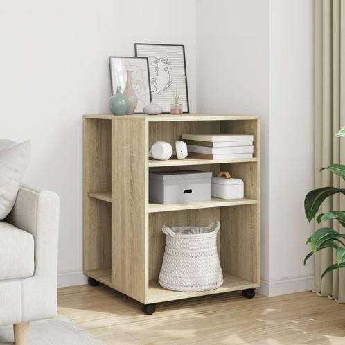 vidaXL Bijzettafel met wieltjes 55x60x78 cm hout sonoma, Huis en Inrichting, Kasten | Overige, Nieuw, Verzenden