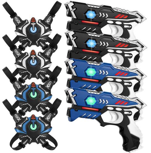 KidsTag lasergame set - 4 laserguns + 4 KidsTag vesten, Kinderen en Baby's, Speelgoed | Buiten | Actiespeelgoed, Nieuw, Ophalen of Verzenden